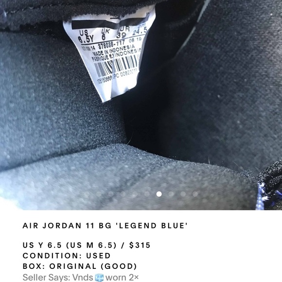 Jordan 11 legend Blue (Gs) - Picture 8 of 9